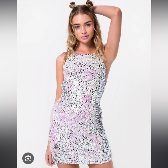 Motel Rocks Dresses & Skirts - Motel Rocks Unicorn Irridescent Sequin Hedi Dress